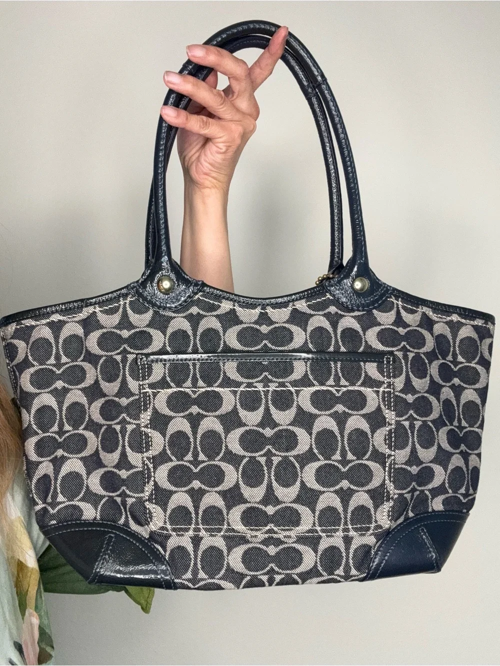 Coach Denim Bleecker Tattersall PRISTINE